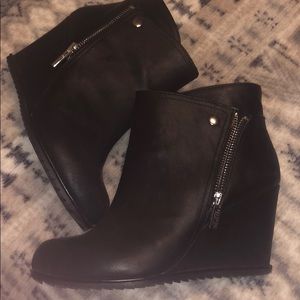 Black Reaction bootie wedges